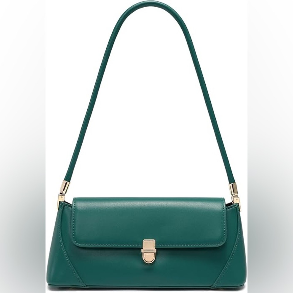 Green Faux Leather Shoulder Bag